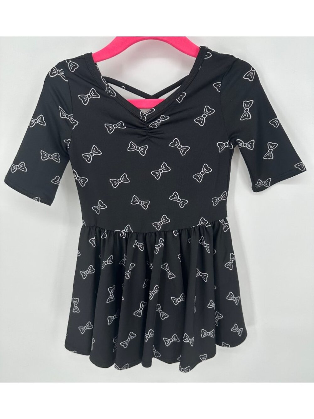 Dotdotsmile Girls Dress Size 12/24 Months Black with White Bows New With Tags
